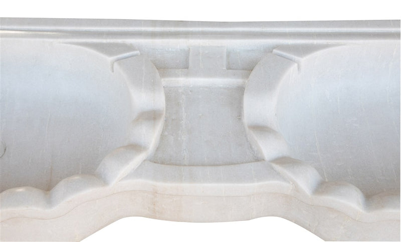 Biscottini LAVABO A DUE BUCHE IN MARMO BIANCO L130XPR41XH15 CM Vasca realizzata Offerta