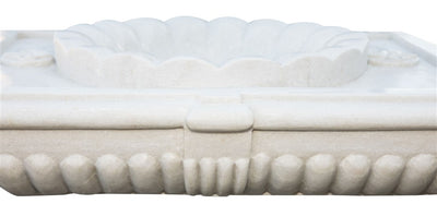 Biscottini LAVABO IN MARMO SMERLATO BIANCO L80XPR56XH18 CM Vasca realizzata completamente