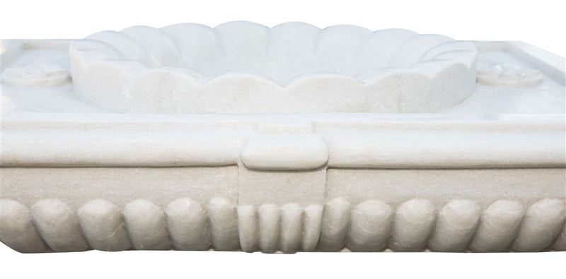 Biscottini LAVABO IN MARMO SMERLATO BIANCO L80XPR56XH18 CM Vasca realizzata completamente