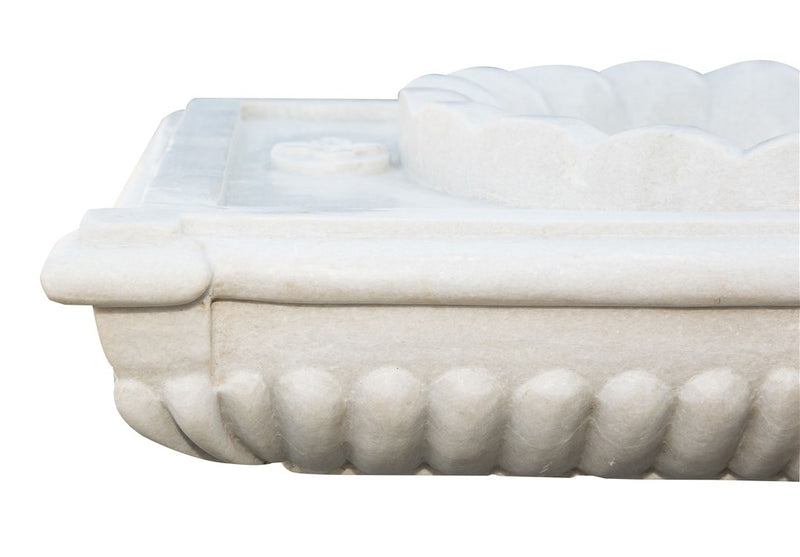 Biscottini LAVABO IN MARMO SMERLATO BIANCO L80XPR56XH18 CM Vasca realizzata completamente