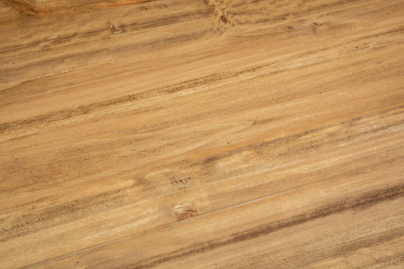 Biscottini Tavolo Country in legno massello di tiglio struttura bianca anticata piano naturale. Made in Italy