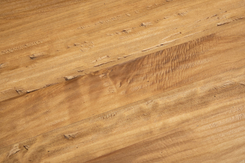 Biscottini Tavolo Country in legno massello di tiglio struttura bianca anticata piano naturale. Made in Italy