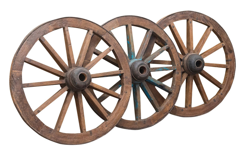 Biscottini RUOTA CARRO ANTICA L117XPR36XH117 CM RESTAURATA molto robusta perfettamente