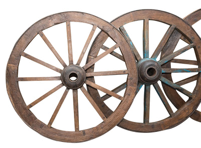 Biscottini RUOTA CARRO ANTICA L117XPR36XH117 CM RESTAURATA molto robusta perfettamente