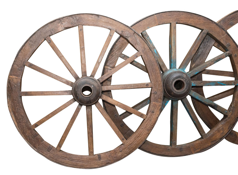 Biscottini RUOTA CARRO ANTICA L117XPR36XH117 CM RESTAURATA molto robusta perfettamente