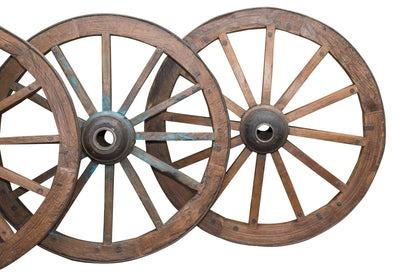 Biscottini RUOTA CARRO ANTICA L117XPR36XH117 CM RESTAURATA molto robusta perfettamente