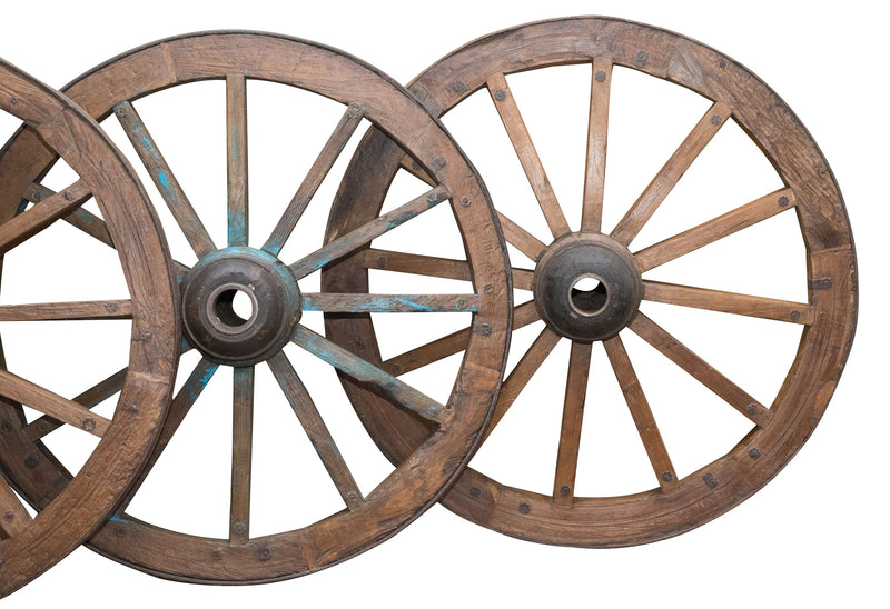 Biscottini RUOTA CARRO ANTICA L117XPR36XH117 CM RESTAURATA molto robusta perfettamente