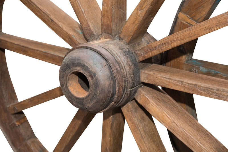 Biscottini RUOTA CARRO ANTICA L117XPR36XH117 CM RESTAURATA molto robusta perfettamente