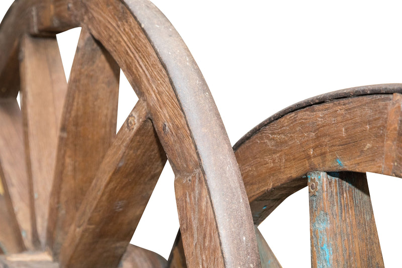 Biscottini RUOTA CARRO ANTICA L117XPR36XH117 CM RESTAURATA molto robusta perfettamente