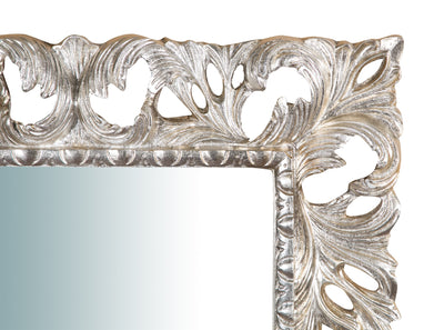 Biscottini SPECCHIERA DA PARETE IN LEGNO FINITURA FOGLIA ARGENTO L82XPR6XH101 cm Made in Italy