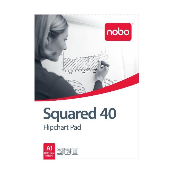 Nobo Blocco 40 fogli [A1] a quadretti per lavagna a fogli mobili (Nobo 34631166 40 Page 580x810mm Squared Flipchart Pad - Pack of 5)