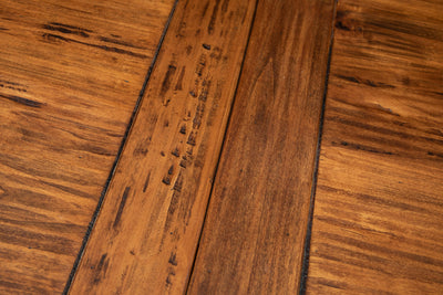 Biscottini Tavolo Country allungabile in legno massello di tiglio struttura bianca anticata piano noce L200xPR90xH80 cm. Made in Italy