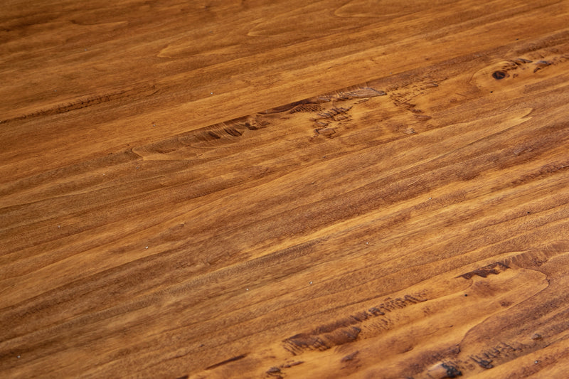 Biscottini Tavolo Country in legno massello di tiglio struttura bianca anticata piano noce. Made in Italy