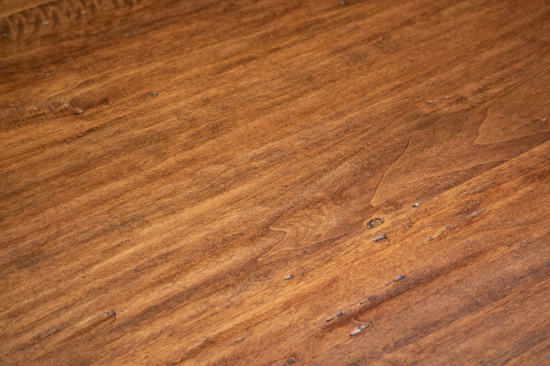 Biscottini Tavolo fisso Country in legno massello di tiglio struttura bianca anticata piano noce. Made in Italy