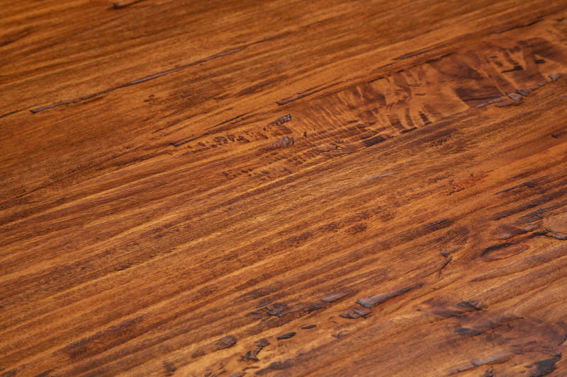 Biscottini Tavolo Country in legno massello di tiglio struttura bianca anticata piano noce. Made in Italy