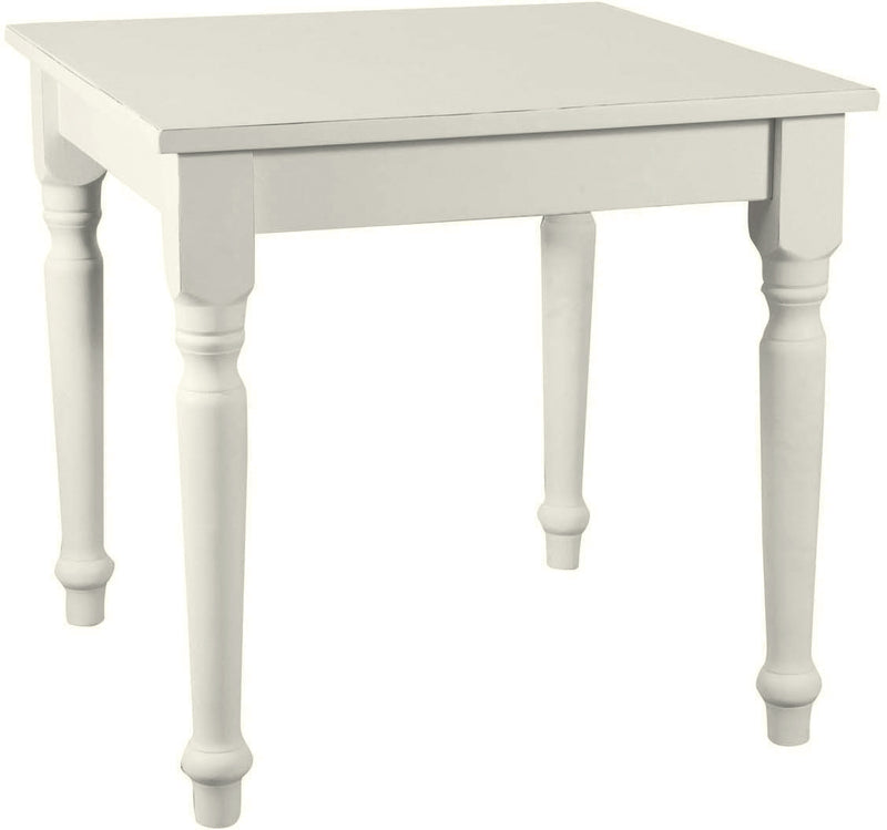 Biscottini Tavolo fisso Country in legno massello di tiglio finitura bianca anticata L80xPR80xH78 cm. Made in Italy