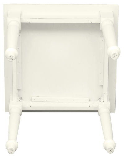 Biscottini Tavolo fisso Country in legno massello di tiglio finitura bianca anticata L80xPR80xH78 cm. Made in Italy