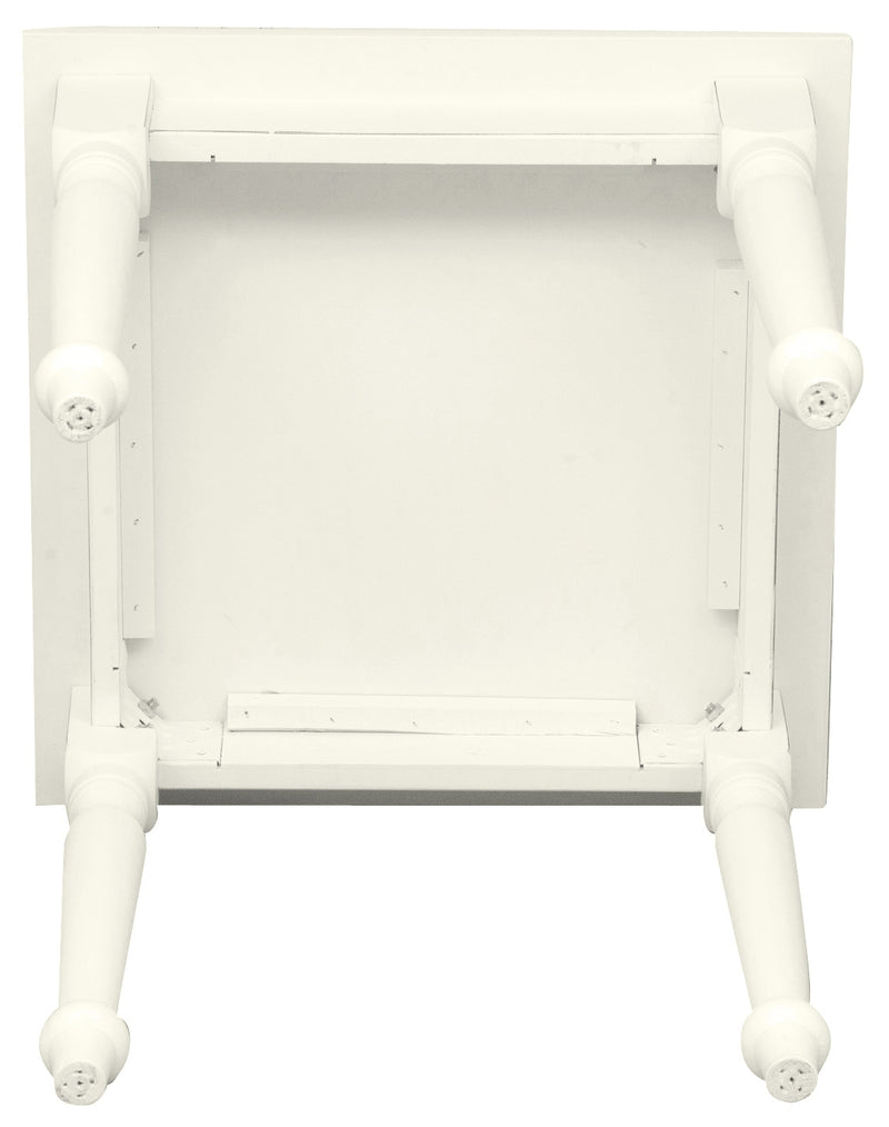 Biscottini Tavolo fisso Country in legno massello di tiglio finitura bianca anticata L80xPR80xH78 cm. Made in Italy