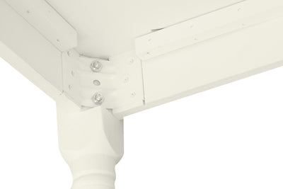 Biscottini Tavolo fisso Country in legno massello di tiglio finitura bianca anticata L80xPR80xH78 cm. Made in Italy