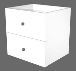 Cassettiera a 2 cassetti in melaminico cm. 32,5x28,8x32,5h