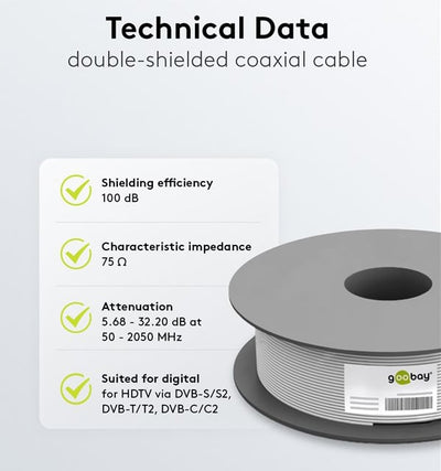 Cavo Coassiale SAT 100 dB Doppia Schermatura CCS 100m