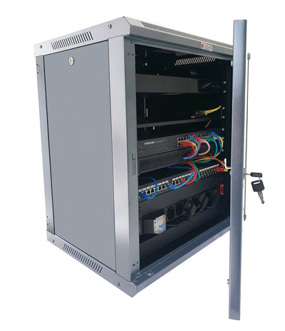 Armadio Rack 19'' a Muro 15 Unità P.600 mm Flat Pack Grigio