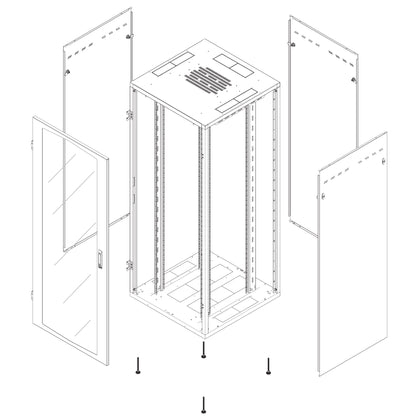 Armadio Rack NextGen 19'' 800x800 42U Nero