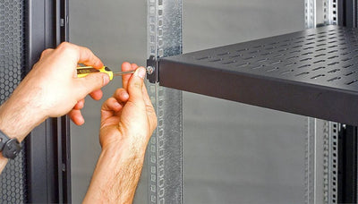 Base per Armadi 19'' Ripiano a Profondità Adattabile per Server Rack 1U Nero