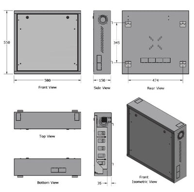 Box di Sicurezza per DVR e Sistemi di Videosorveglianza con Finestra per Schermo