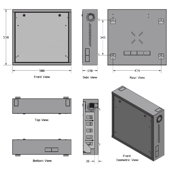 Box di Sicurezza per DVR e Sistemi di Videosorveglianza con Finestra per Schermo