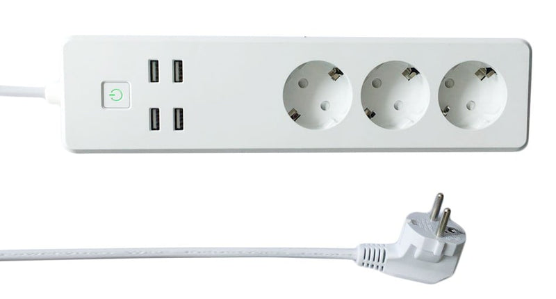 Multipresa Intelligente 3 Prese Schuko 4 USB Controllo Vocale, R4028