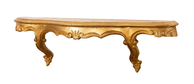 Biscottini MENSOLA A MURO IN LEGNO FINITURA FOGLIA ORO ANTICATO L47XPR13XH14 cm Made in Italy