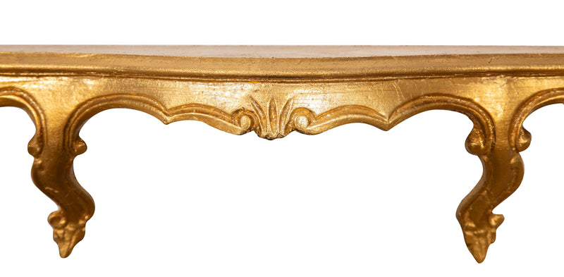 Biscottini MENSOLA A MURO IN LEGNO FINITURA FOGLIA ORO ANTICATO L47XPR13XH14 cm Made in Italy