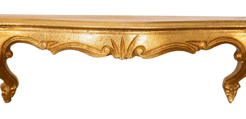 Biscottini MENSOLA A MURO IN LEGNO FINITURA FOGLIA ORO ANTICATO L59XPR13XH14 cm Made in Italy