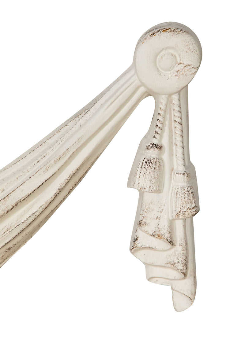 Biscottini SOPRAPORTA IN LEGNO FINITURA BIANCO ANTICATO L136XPR6XH37 cm Made in Italy