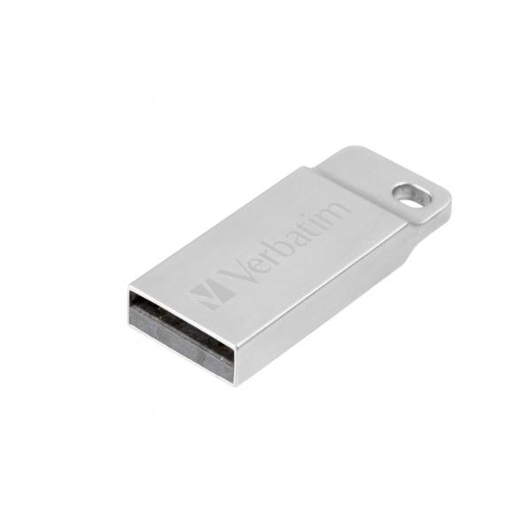 Memoria Pendrive Verbatim Metal Executive - 64 Gb - USB 2.0 - Win/Mac - Argento