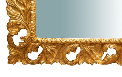 Biscottini SPECCHIERA DA PARETE VERTICALE/ORIZZONTALE IN LEGNO FINITURA FOGLIA ORO ANTICATO L120XPR8XH100 cm Made in Italy