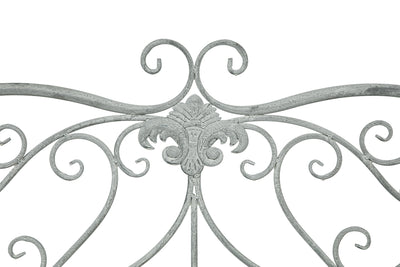 Biscottini Divanetto panca sedia seduta poltrona in ferro finitura grigia anticata L133xPR47xH90 cm