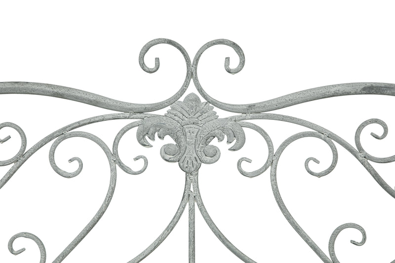 Biscottini Divanetto panca sedia seduta poltrona in ferro finitura grigia anticata L133xPR47xH90 cm