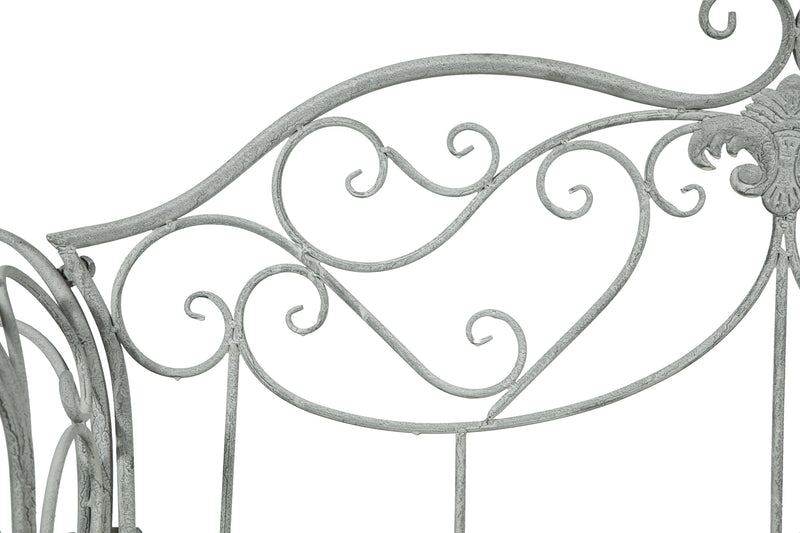 Biscottini Divanetto panca sedia seduta poltrona in ferro finitura grigia anticata L133xPR47xH90 cm