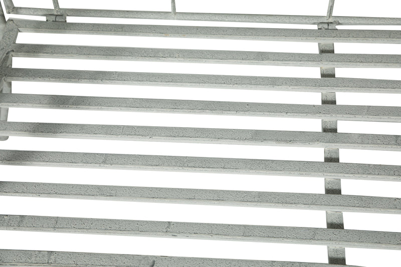 Biscottini Divanetto panca sedia seduta poltrona in ferro finitura grigia anticata L133xPR47xH90 cm