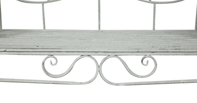 Biscottini Divanetto panca sedia seduta poltrona in ferro finitura grigia anticata L133xPR47xH90 cm