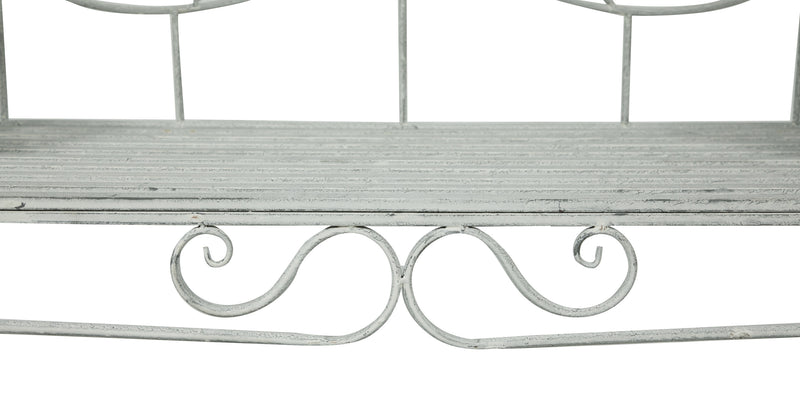 Biscottini Divanetto panca sedia seduta poltrona in ferro finitura grigia anticata L133xPR47xH90 cm