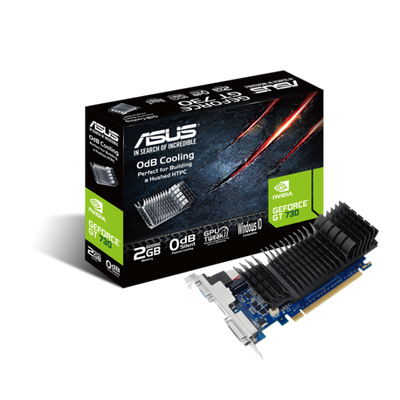 SCHEDA VIDEO ASUS VGA NVIDIA GEFORCE GT730 GT730-SL-2GD5-BRK 2GB GDDR5 VGA DVI HDMI 90YV06N2-M0NA00