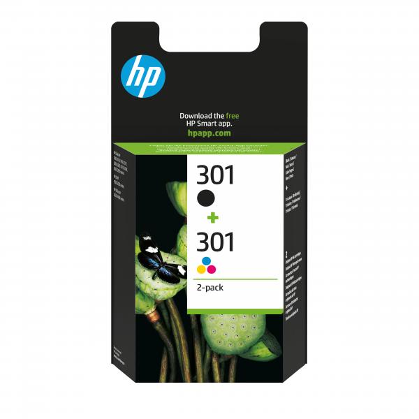 Cartuccia originale HP 301 - per stampanti Hp Envy - Confezione 1x CH561EE Nera + 1x CH562EE Colore
