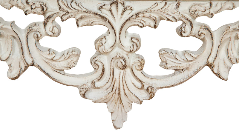 Biscottini MENSOLA A MURO IN LEGNO FINITURA BIANCA ANTICATA L46XPR17XH22 CM MADE IN ITALY