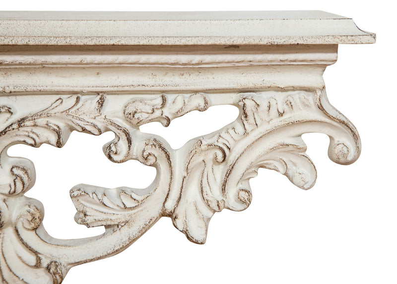 Biscottini MENSOLA A MURO IN LEGNO FINITURA BIANCA ANTICATA L46XPR17XH22 CM MADE IN ITALY