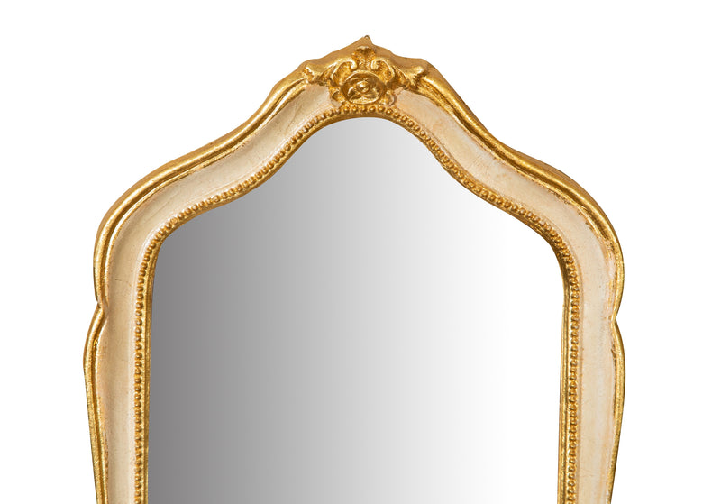 Biscottini SPECCHIERA DA PARETE IN LEGNO FINITURA FOGLIA ORO E AVORIO MADE IN ITALY