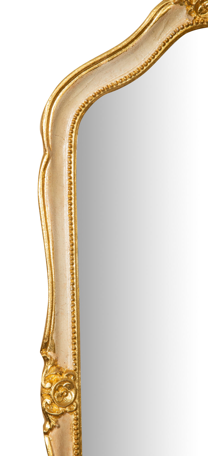 Biscottini SPECCHIERA DA PARETE IN LEGNO FINITURA FOGLIA ORO E AVORIO MADE IN ITALY