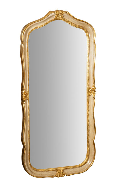 Biscottini SPECCHIERA DA PARETE IN LEGNO FINITURA FOGLIA ORO E AVORIO MADE IN ITALY
